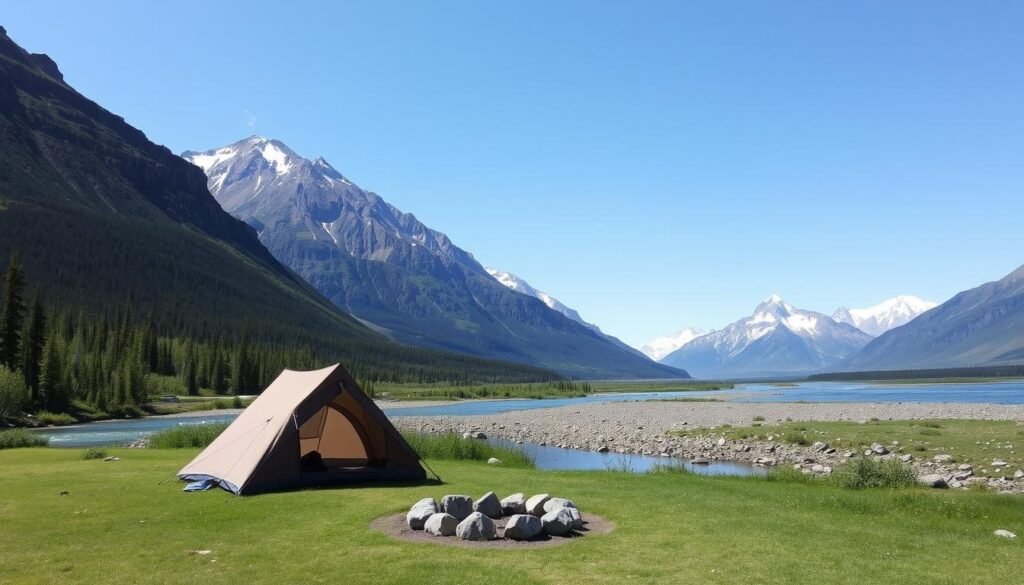 remote campsite selection at Upper Teklanika River