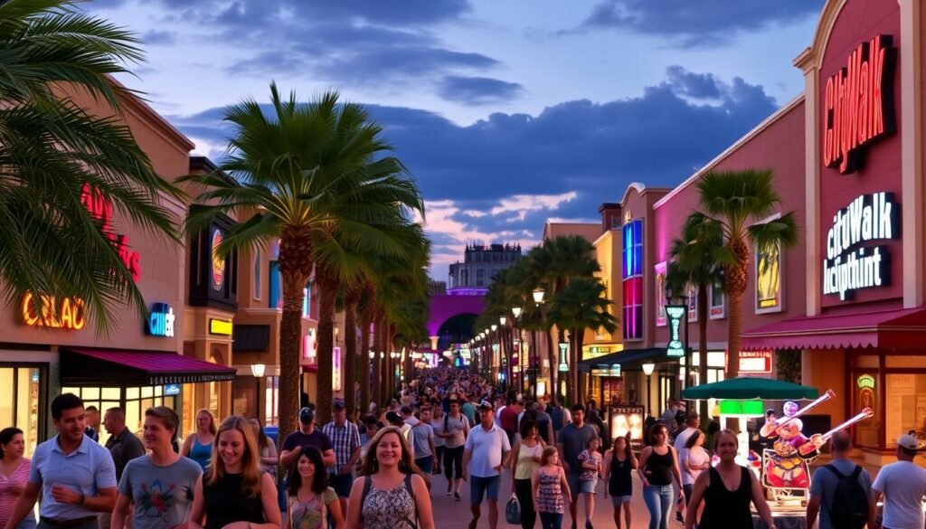 Family enjoying CityWalk in Orlando